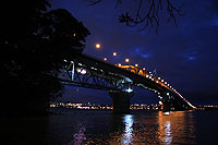 Auckland Harbour Bridge at Sunset. Shot from Northcote Point