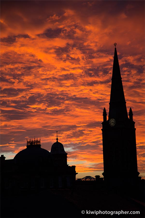 Beautiful sunset over Leith, Scotland